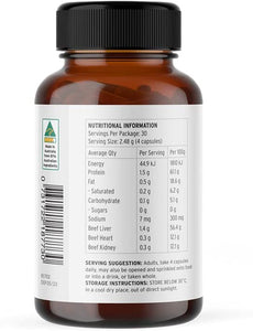 Grass Fed Beef Organ Capsules - Vitamins a & B12 | Natural Iron Supplement for Women | Immunity & Body Wellness, Non-Gmo, Freeze Dried -  Primal Energy - 120 Capsules