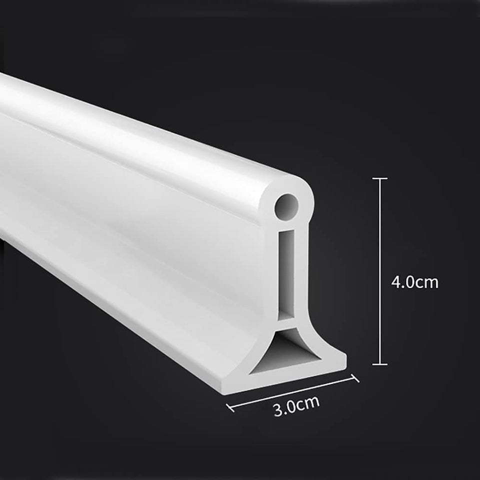 Collapsible Shower Water Dam Threshold Bathroom Water Stopper Flood Barrier Silicone Water Dam inside Dry and Wet Separation for Sink or Shower with Magnetic Strip,160Cm