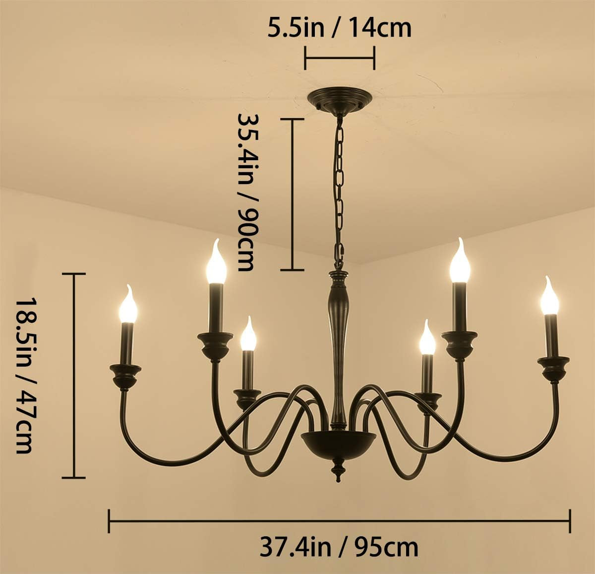 Black candle deals pendant light