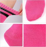 Kids Soccer Socks, [3 Pairs] Stripes Knee High Tube Socks Sport Kids Stockings for Child Young Boys and Girls (US Size 3-6）