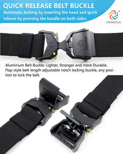 Men'S Belts,  Tactical Belt for Men'S Jeans, 1.5" Stretch Nylon Web Work Belt with Heavy Duty Quick Release Buckle (Length 49")