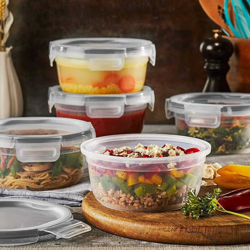 [10 Pack]  Meal Prep Containers, Salads Bowls with Leak Proof Lids - Airtight Food Storage Container, Freezer Containers, Bento Lunch Boxes for Fridge Organiser, Kitchen Storage & Organisation (10)