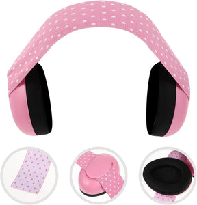 Baby Ear Muffs Noise Blocking Headphones Infant Noise Reduction Earmuffs with Elastic Headband Ear Protection for Newborn Toddler Boys Girls Pink