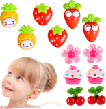 6 Pairs Ear Clip Kids Earings Little Girl Earrings Clip Earrings Girl Clip on Earrings Cartoon Earring for Kids Fake Ear Stud Ear Clips for Girls，Kids Ear Decorations Play Earrings