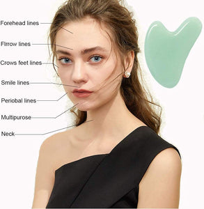 Gua Sha Tool, Jade Stone Guasha Massage Scraping, Guasha Board for Facial and Body Skin Massage. Gua Sha Tool for Toxins/Prevents Wrinkles for Spa Acupuncture Therapy Trigger Point Treatment.