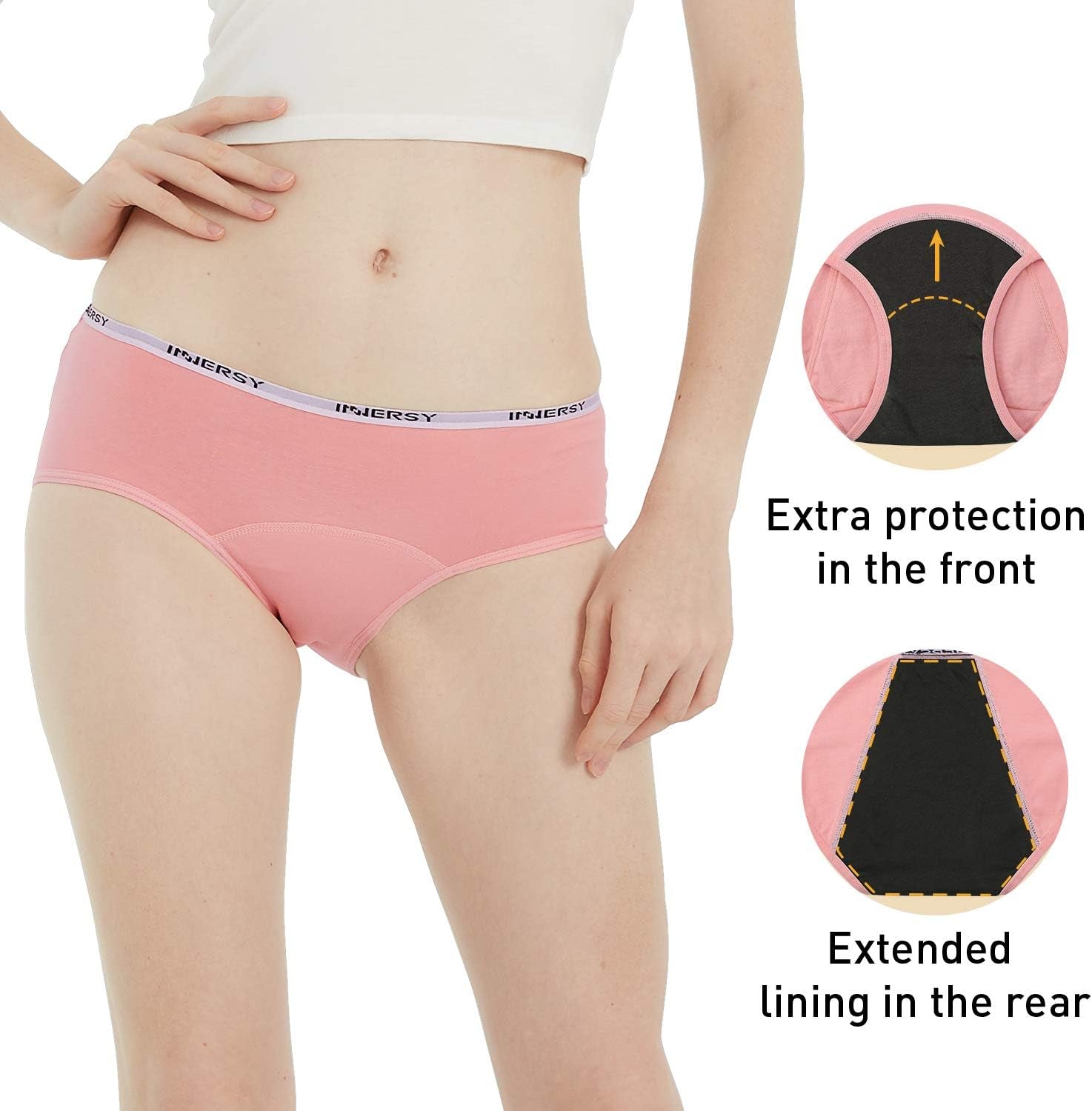 Teen Girls' Period Underwear for Age 8-16 Cotton Menstrual Panties