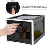 Lockable Box Large Capacity, Locking Box for Medicines, Premium Material Lockable Storage Bin Organizer Box for Fridge Food/Snacks/Phone/Tablet Jail(Black)